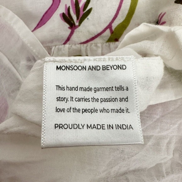 Monsoon and Beyond Estella Midi Dress Size Medium Mangrove Pink Floral Handmade - Picture 12 of 16